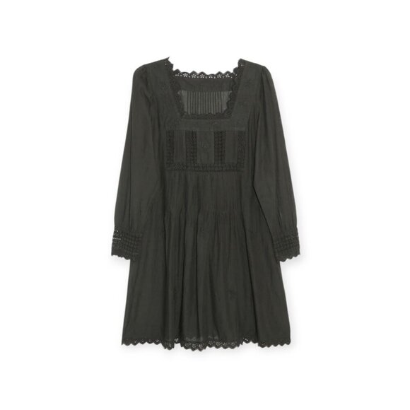 La Cera Long Sleeve Black Lace Yoke Top size L - Picture 13 of 13